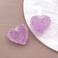 Paarse acryl kralen in hartvorm met korrelige textuur voor DIY-sieraden maken - Hartvormige Kraal (23732) / 1 Stuk (17x19x12mm) / Transparant Paars
