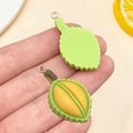 Ciondolo durian realistico in resina 3D con guscio verde e polpa per portachiavi - Stile Durian (24245)