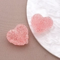 Roze hartvormige acryl kralen met suikertextuur voor het maken van DIY-sieraden - Hartvormige Kraal (23733) / 1 Stuk (17x19x12mm) / Transparant roze