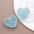 Perle a forma di cuore azzurro con texture effetto zucchero per gioielli fai-da-te - Blu Pallido