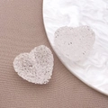 Perle in acrilico trasparente a forma di cuore con texture cristallina per gioielli fai-da-te - Bianco Trasparente