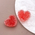 Perlina a cuore rosso sfaccettato in acrilico per creazione di gioielli fai da te - Rosso Trasparente