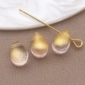 Perline a goccia di vetro con foglia d'oro e spilli per creazione gioielli fai-da-te - Ciondolo a Goccia (23673) / 1 Pezzo (9x6x5mm) / Giallo Trasparente Polvere d'Oro Piccolo