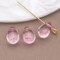 Perline a goccia in vetro sfumato rosa per gioielli fai-da-te con spillo dorato - Ciondolo a Goccia (23675) / 1 Pezzo (9x6x5mm) / Rosa Oro Trasparente con Polvere d'Oro Piccolo