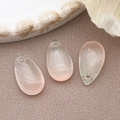 Rosa Glasanhänger in Wassertropfenform mit mattierter Textur für DIY-Schmuckherstellung - Mittlere Tropfenperle (23688) / 1 Stück/Packung (14x8x5mm) / Transparent Wolkengelb-Rosa