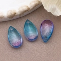 Perline a goccia in vetro satinato con sfumatura blu viola e foro per gioielli fai-da-te - Blu Scuro Viola Trasparente