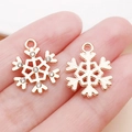 Gouden sneeuwvlok hanger met strass-steentjes voor DIY sieraden en kettingen - Strass Kerst Sneeuwvlok