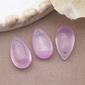 Set di tre ciondoli a goccia in vetro satinato viola chiaro per gioielli fai da te - Viola Chiaro Trasparente