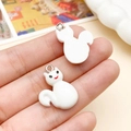 Cute white resin cat charm pendants with silver loop for DIY jewelry making - White Halloween Cat (24209) / 16x24mm