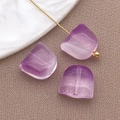 DIY purple gradient glass tulip petal bead with a gold pin accessory for jewelry - Transparent Purple