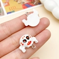 Cute resin spider charm for Halloween DIY jewelry with white body and red polka dots - White Skeleton Spider (24213) / 18x19mm