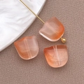 DIY orange tulip glass beads for bracelets with gradient finish and vertical hole - Transparent Amber