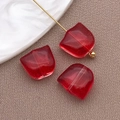 Translucent red frosted tulip glass beads for DIY jewelry making and handmade accessories - Transparent Red