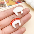 Cute Halloween vampire teeth resin charms with metal loops for DIY jewelry making - Vampire Teeth (24221) / 20x21mm