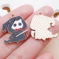 Creatieve Halloween reaper kat emaille bedeltjes met sterrenmantel en gouden achterkant - Halloween Magere Hein Kat (25011)