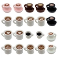 Creative resin latte art coffee cup pendants in assorted colors for DIY jewelry making - Resin Coffee Cup Set (SN1471)