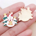 DIY Kerst sneeuwpop legering hanger met feestelijke muts voor het maken van sieraden - Witte Emaille Kerstcadeau Sneeuwpop Stijl (19568)