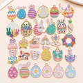 28-piece Easter enamel charms set with rabbit egg designs for DIY jewelry making - Enamel Easter Rabbit Egg Set 30 Styles (SN1605)