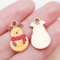 DIY colorful enamel reindeer snowman alloy pendant charm for Christmas jewelry making - Yellow Enamel Christmas Elk Snowman Style (21057)