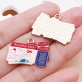 DIY colorful boarding pass charms made of zinc alloy for creative jewelry making - Pink Enamel Boarding Pass / 17x25mm