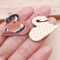 Enamel DIY jewelry pendant with black snake coiled around a brown cowboy hat in gold alloy - Brown Snake Cowboy Hat Charm (25020)