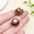 Miniature brown resin coffee cup charms with latte art for DIY jewelry making - Brown 3D Latte Art Style (23954)