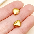DIY gold plated stainless steel small heart pendants for necklaces and bracelets - Heart Style (T2351)