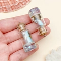 Miniature resin message drift bottle pendant with blue scroll and shell for jewelry DIY - Translucent Teal