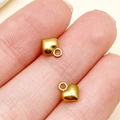 Polished gold plated 3D heart charm with secure ring clasp for DIY jewelry making - Small Heart Style (T3099)