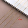 Αλυσίδα 1,3 mm με επίστρωση χρυσού 18 καρατίων για δημιουργία DIY κολιέ και κοσμημάτων - 1.3mm (16021)