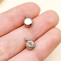 Pendentif pierre de naissance en acier inoxydable 6mm pour création de bijoux DIY - Avril Blanc Couleur Acier Pierre d'Étoile (T2910)