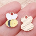DIY colorful enamel honey bee alloy pendant charm for necklaces and bracelets - Yellow Enamel Bee (21127)