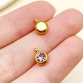 Colgante de piedra de nacimiento en acero dorado con gema rosa-púrpura brillante - Dorado - Junio Púrpura Claro (T2898)