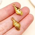 Gouden schelp hanger van roestvrij staal voor DIY sieraden maken - Gouden Conch Stijl (T2264) / 18x8x4mm