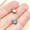 Pendentif pierre étoilée bleu ciel en acier inoxydable argenté pour création DIY - Décembre Bleu Lac Couleur Acier Pierre d'Étoile (T2918)