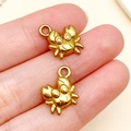 Gouden roestvrijstalen krabhangers voor DIY-sieraden op de vinger getoond voor maat - Gouden Krab Stijl (T2272) / 12.5x12x4mm
