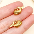 Set van twee goud vergulde roestvrijstalen walvis bedeltjes voor DIY sieraden - Gouden Walvis Stijl (T2275) / 16x10x4mm