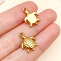 Gouden roestvrijstalen zeeschildpad hanger voor DIY sieraden maken in de hand - Gouden Zeeschildpad Stijl (T2276) / 16x11x4mm
