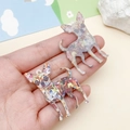 Chihuahua shape acrylic DIY charm pendant with colorful floral mosaic pattern - Multicolor Printed Chihuahua (24023) / 44x33x2mm
