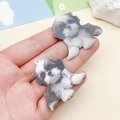 Charmant pendentif Shih Tzu en acrylique noir et blanc pour porte-clés et accessoires DIY - Shih Tzu Imprimé (24024) / 40x37x2mm