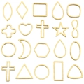 Golden plated stainless steel geometric frames for DIY jewelry in stars and hearts - Small Geometric Frames Mix (SN1491) / Vacuum Gold Plated