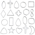Set of 19 stainless steel geometric hollow frames including heart and star shapes for DIY - Medium Geometric Frames Mix (SN1487) / Steel