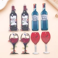 Creatieve acryl wijnglas bedeltjes voor het maken van DIY oorbellen en sieraden - Acryl Bedrukte Wijnset 4 Stijlen 2 Van Elk (SN1547)