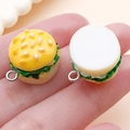 Miniature resin burger charms for DIY keychains and earrings, set of two pieces - Yellow (SN1536)