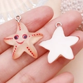 Colgante de resina con forma de estrella de mar y sonrisa para hacer joyería - Estrella de Mar de Resina Marrón Claro