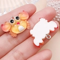 Lindo colgante de cangrejo de resina naranja para accesorios de joyería hechos a mano - Cangrejo de Resina Amarillo
