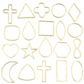 Golden stainless steel geometric frames set for DIY jewelry making with multiple shapes - Large Geometric Frames Mix (SN1481) / Vacuum Gold Plated