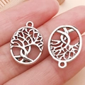 Antique silver tree of life metal pendants for DIY jewelry making accessories - Round Tree of Life (22270)