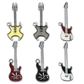 Lot de six pendentifs guitare colorés en alliage pour bijoux DIY et colliers originaux - Ensemble Forme Guitare (SN1153)