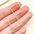 DIY geometric hollow square charm accessory in vacuum plated gold stainless steel - Square Shape (T1822) / Gold